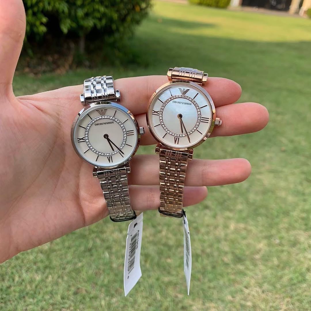 Emporio Armani AR1908 Inspired Women's Watch – Diamond Studded Dial