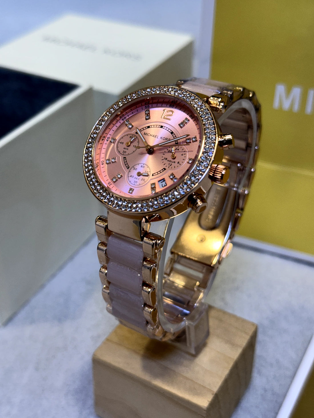 Michael Kors MK5774 Parker Rose Gold & Pink Chronograph Watch for Women – 5A Premium Collection