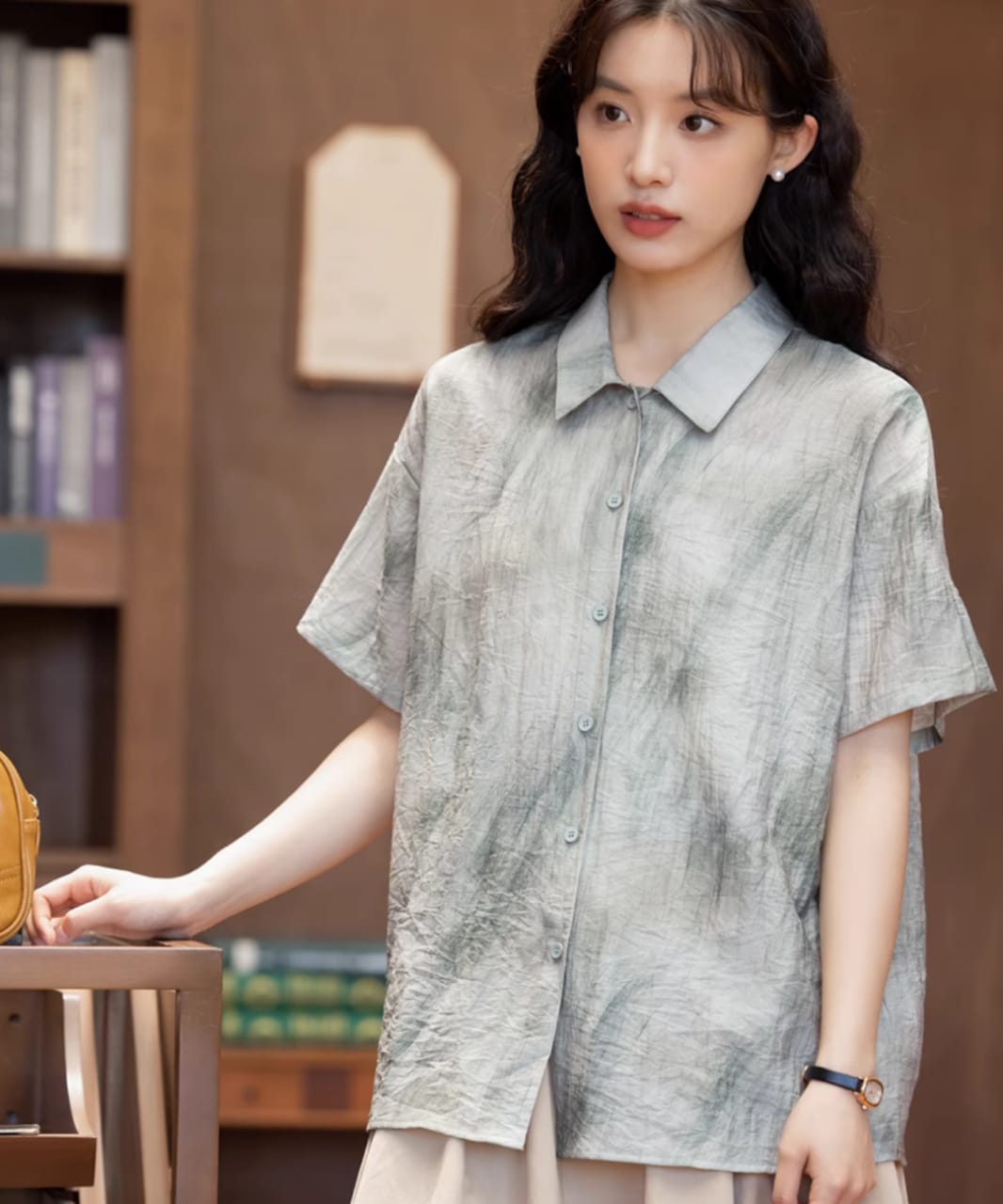 Marble Style Japanese Freesize Shirt – Elegant Casual