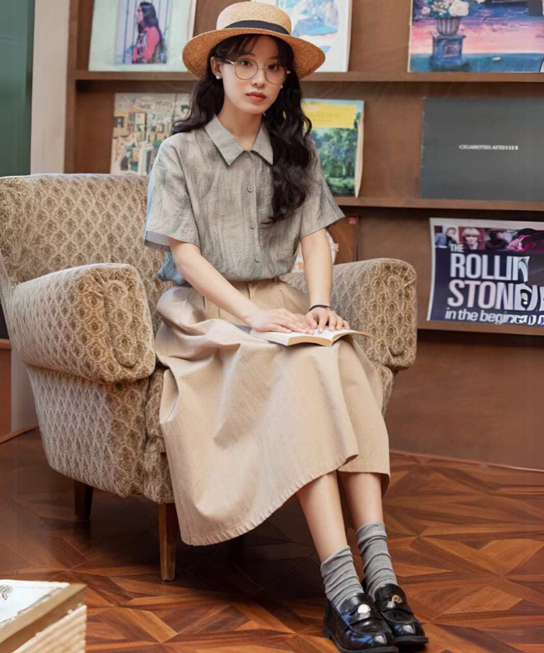 Marble Style Japanese Freesize Shirt – Elegant Casual
