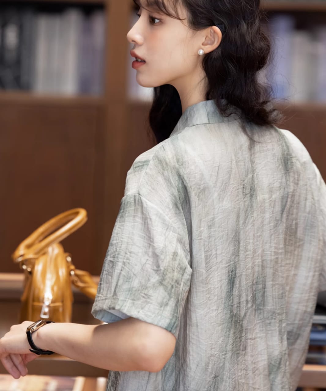 Marble Style Japanese Freesize Shirt – Elegant Casual