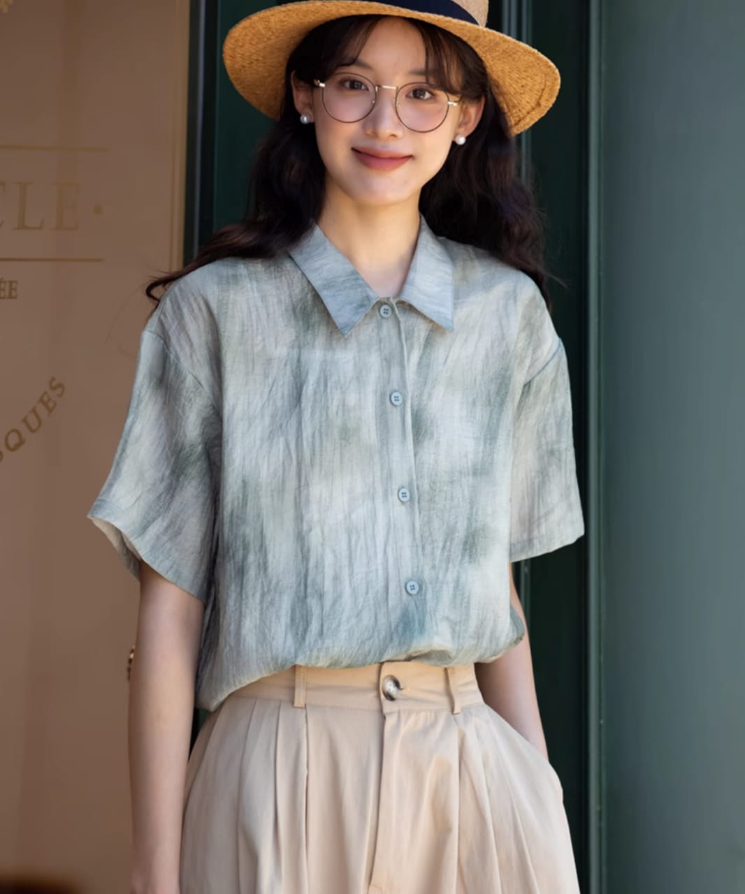 Marble Style Japanese Freesize Shirt – Elegant Casual